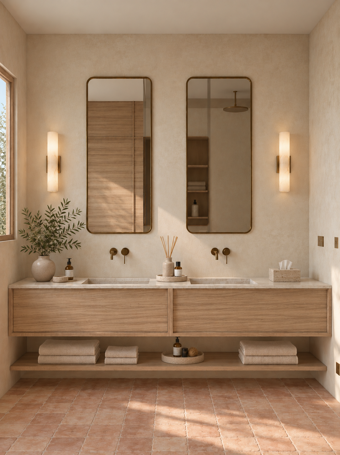 salle de bain méditerranéenne aux tons naturels 2